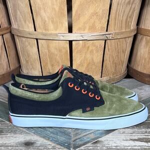 Radii FM1083 The Jax Olive Black Orange Suede Skateboarding Shoes Mens Size 8.5
